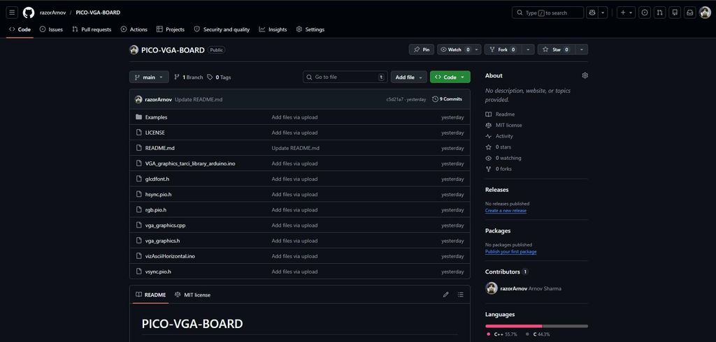 Pico VGA Library GitHub