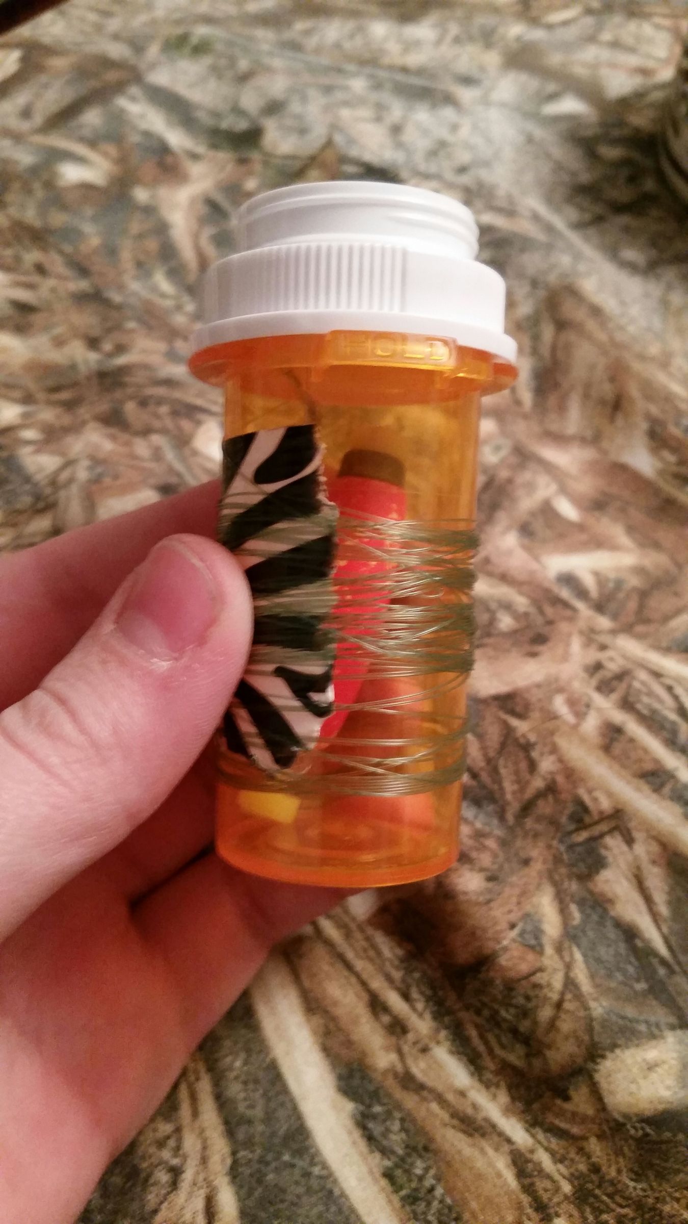 Pill bottle fishing kit