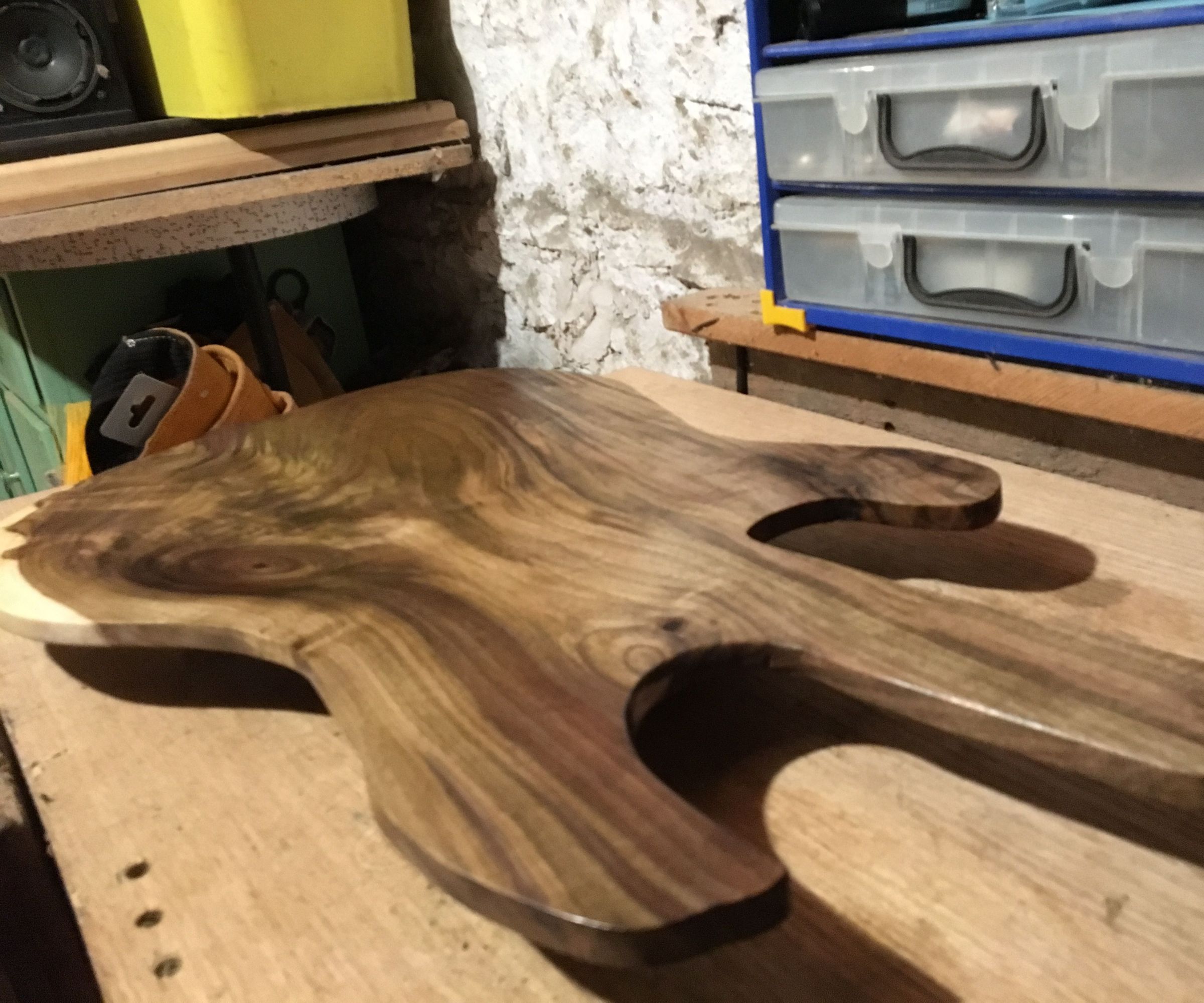 Guitar-shaped Walnut Serving Board