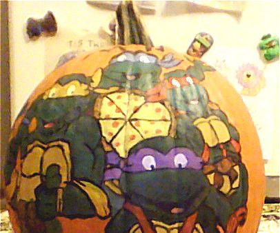 Halloween TMNT Pumkin. I Painted for My Daughter.