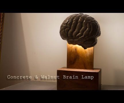 Concrete & Walnut Brain Lamp
