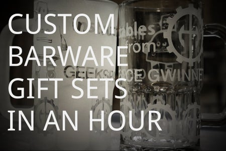 Your Logo and Name on Beer Mug, Wine Glasses in an Hour