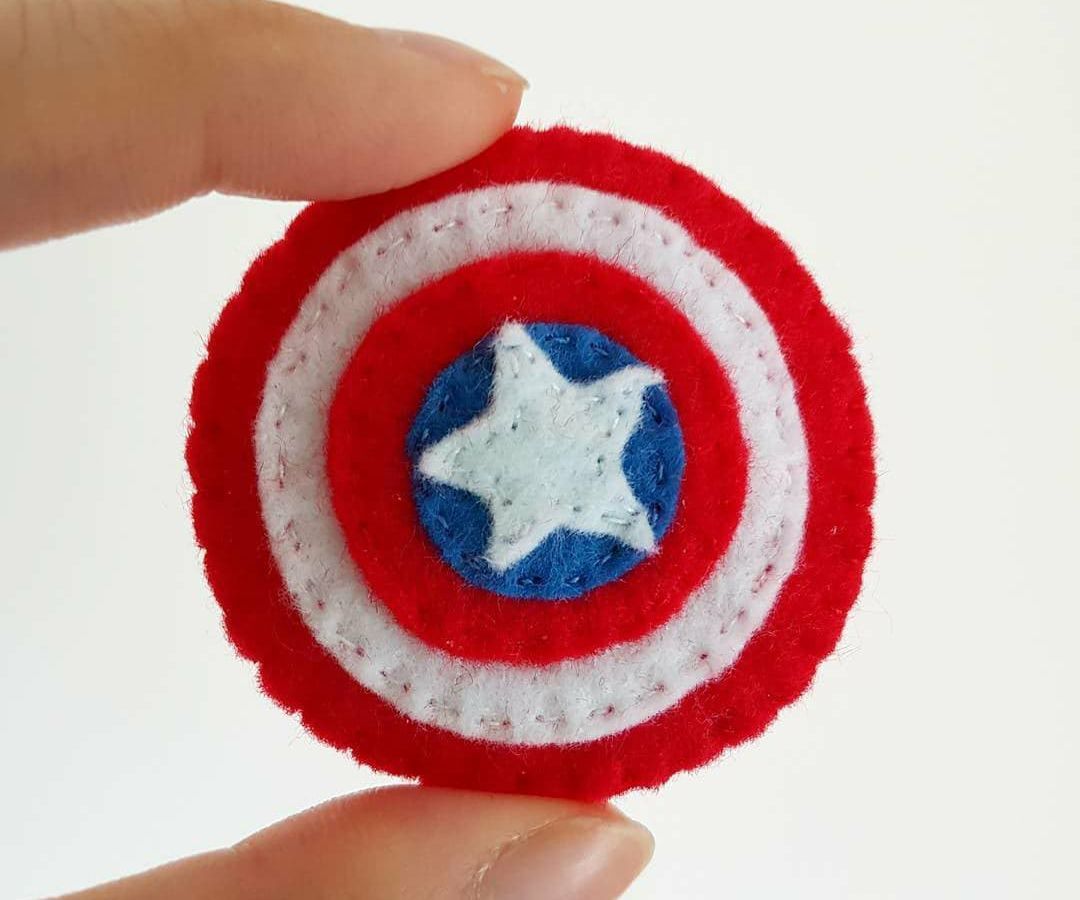 Felt Pin: Captain America Shield