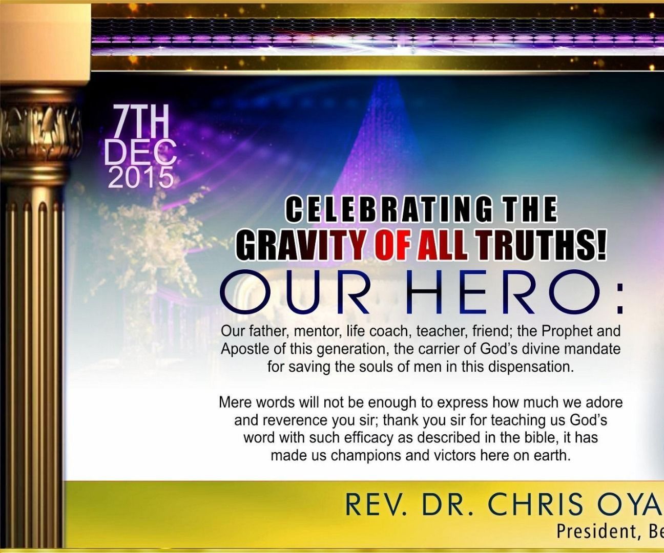 Pastor Chris Oyakhilome: a Man Enlightening Lives With God’s Words