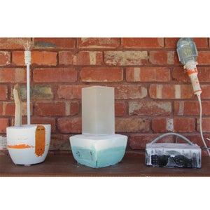 USB Port Concrete Potplant Lamps - Recycled Material