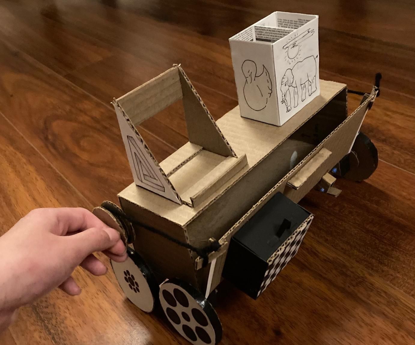Cardboard Illusion-themed Desk Organizer