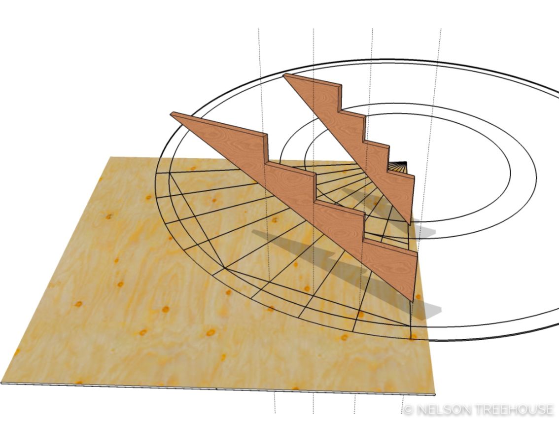Stringer Pattern Treehouse Winding Staircase : 5 Steps (with Pictures) - Instructables