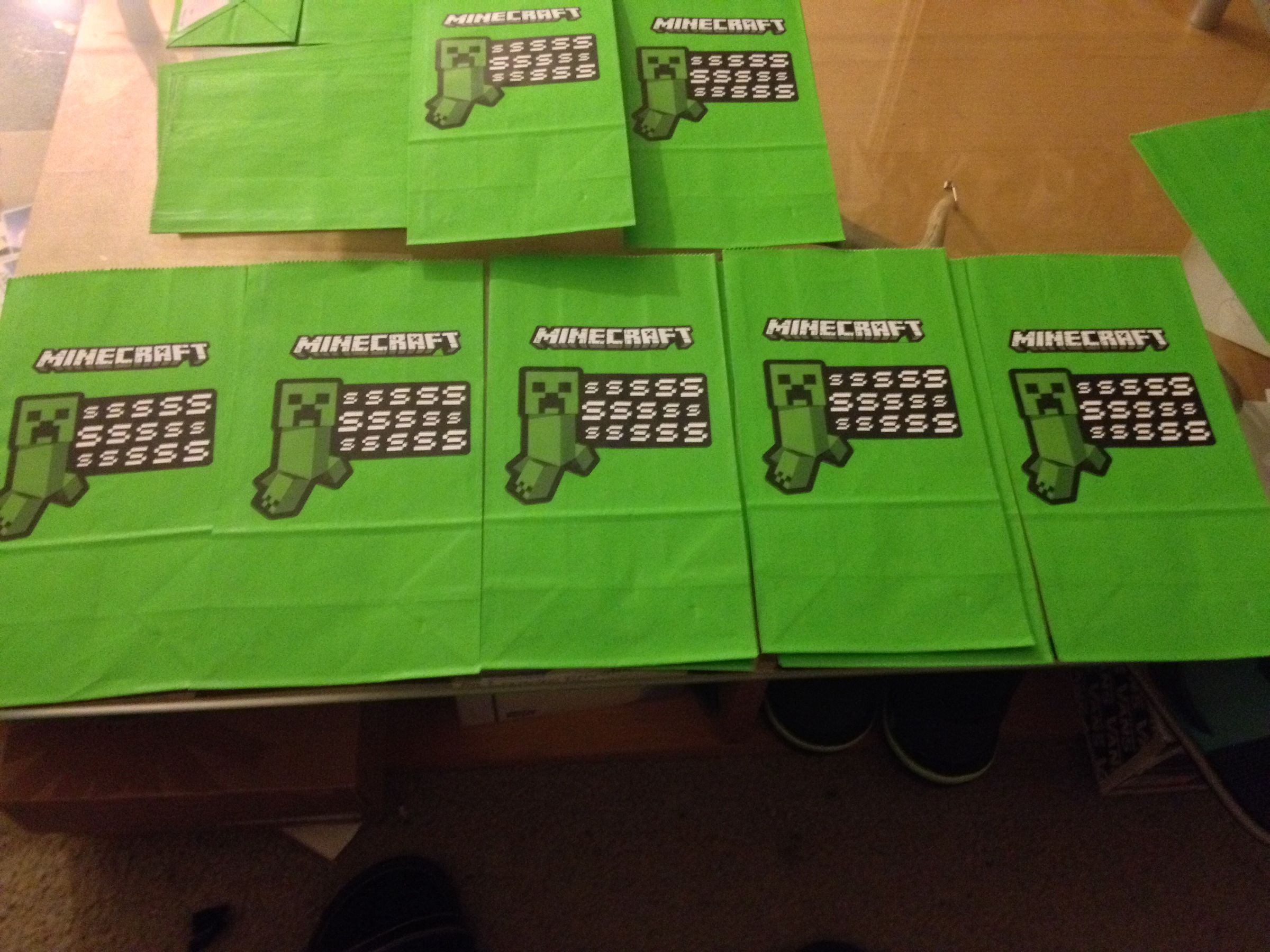 Minecraft Creeper Party Favor bags