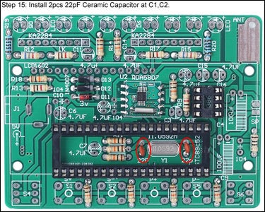 Install 2pcs 22pF Ceramic Capacitor at C1,C2