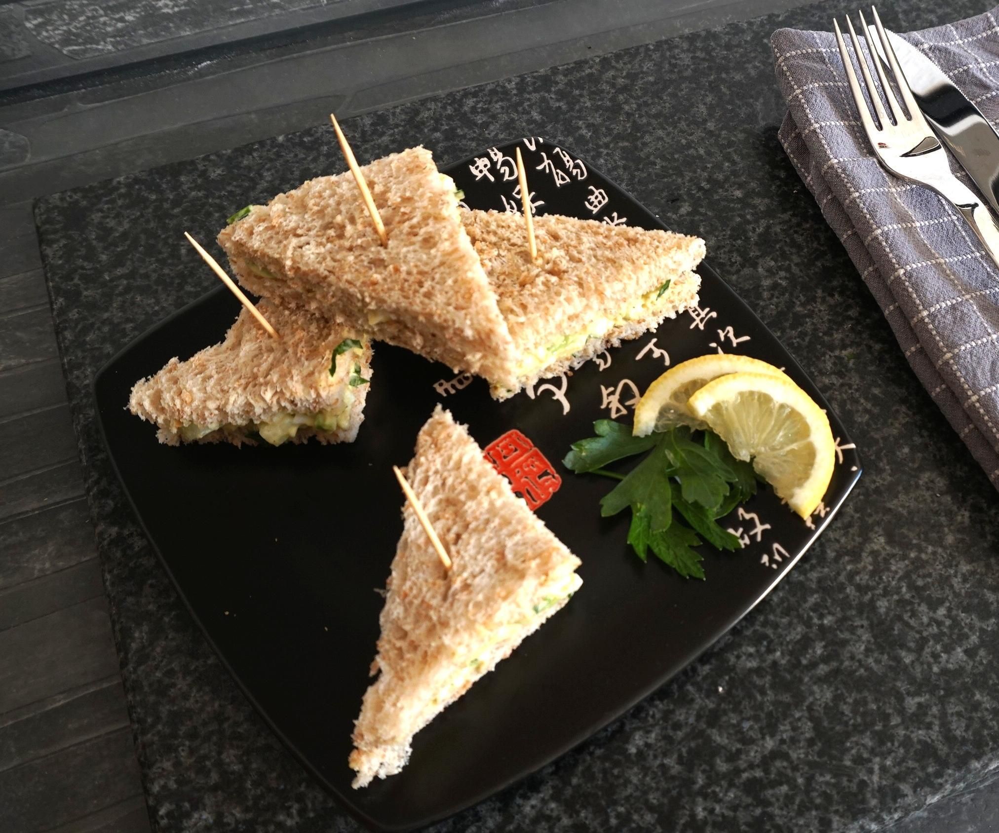 Cucumber Egg-Salad Sandwiches With Avocado