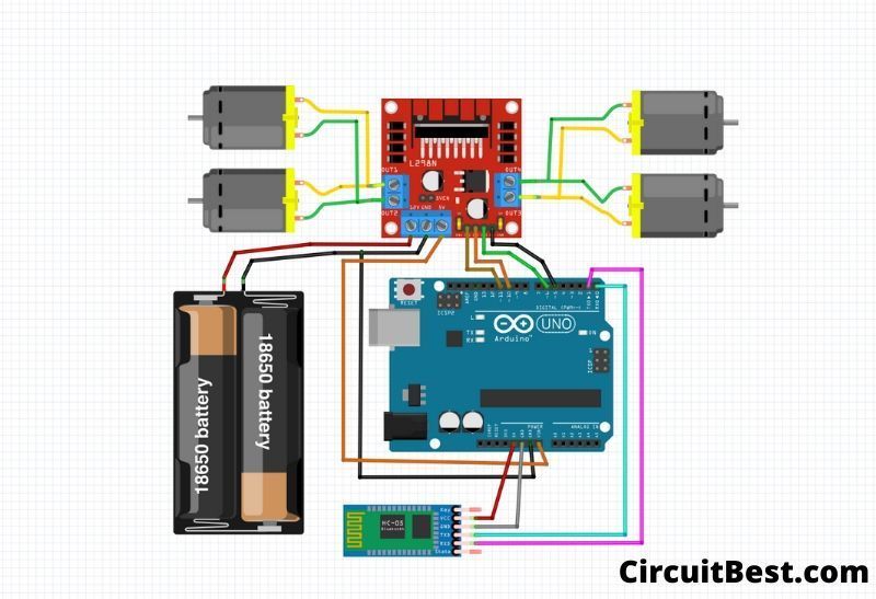 How to Make Bluetooth Controlled Car Using Arduino UNO R3, HC 05 ...