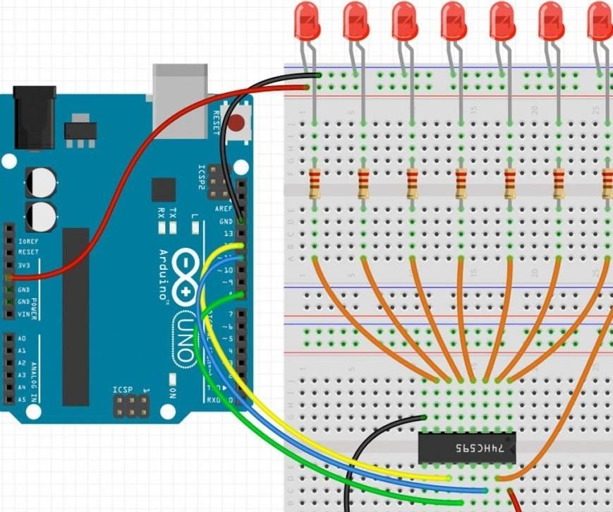 Shift Register 74HC595 With Arduino Uno