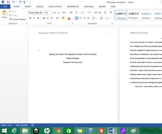 Apa online page header