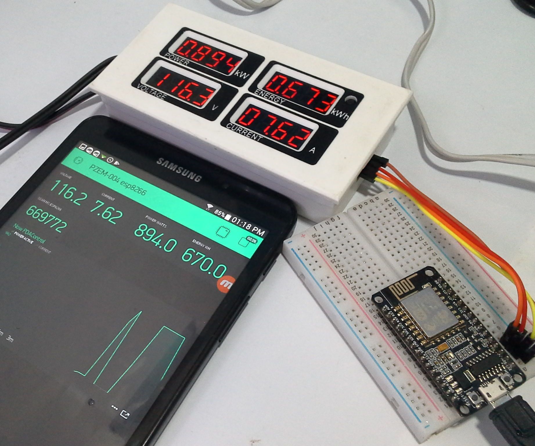 Meter PZEM-004 + ESP8266 & Platform IoT Blynk App