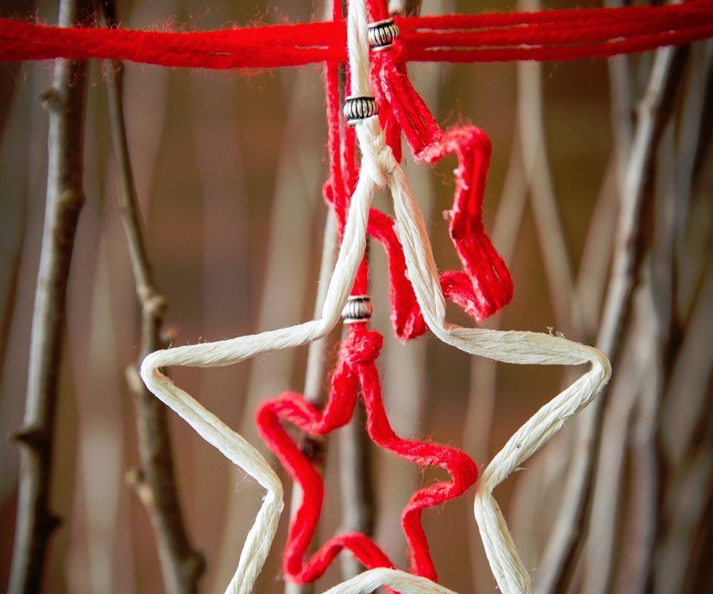 christmas stars from string