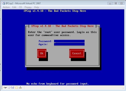Installing IpCop Virtual Machine