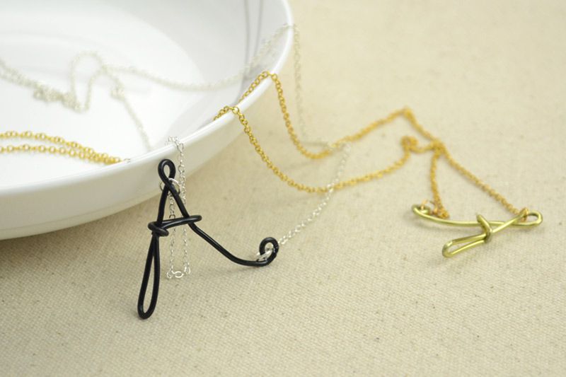 Wire Wrapped Initial Necklaces