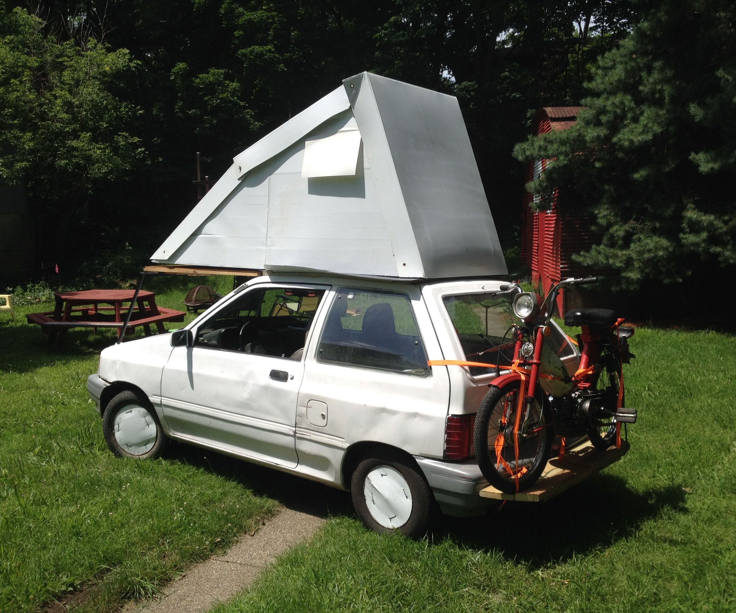 Festfalia, a Ford Festiva Flip Top Hyper Miler Camper