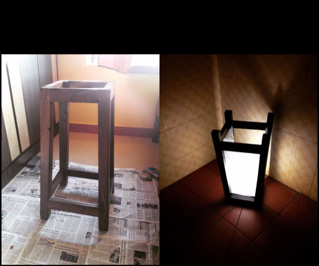 Upcycling a Broken Stool to a Night Lamp
