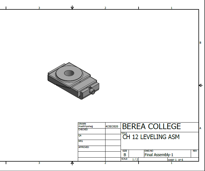 TAD 330- Making Isometric & Exploded Assembly View Drawings