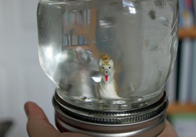 Recycled Jar Snow Globe