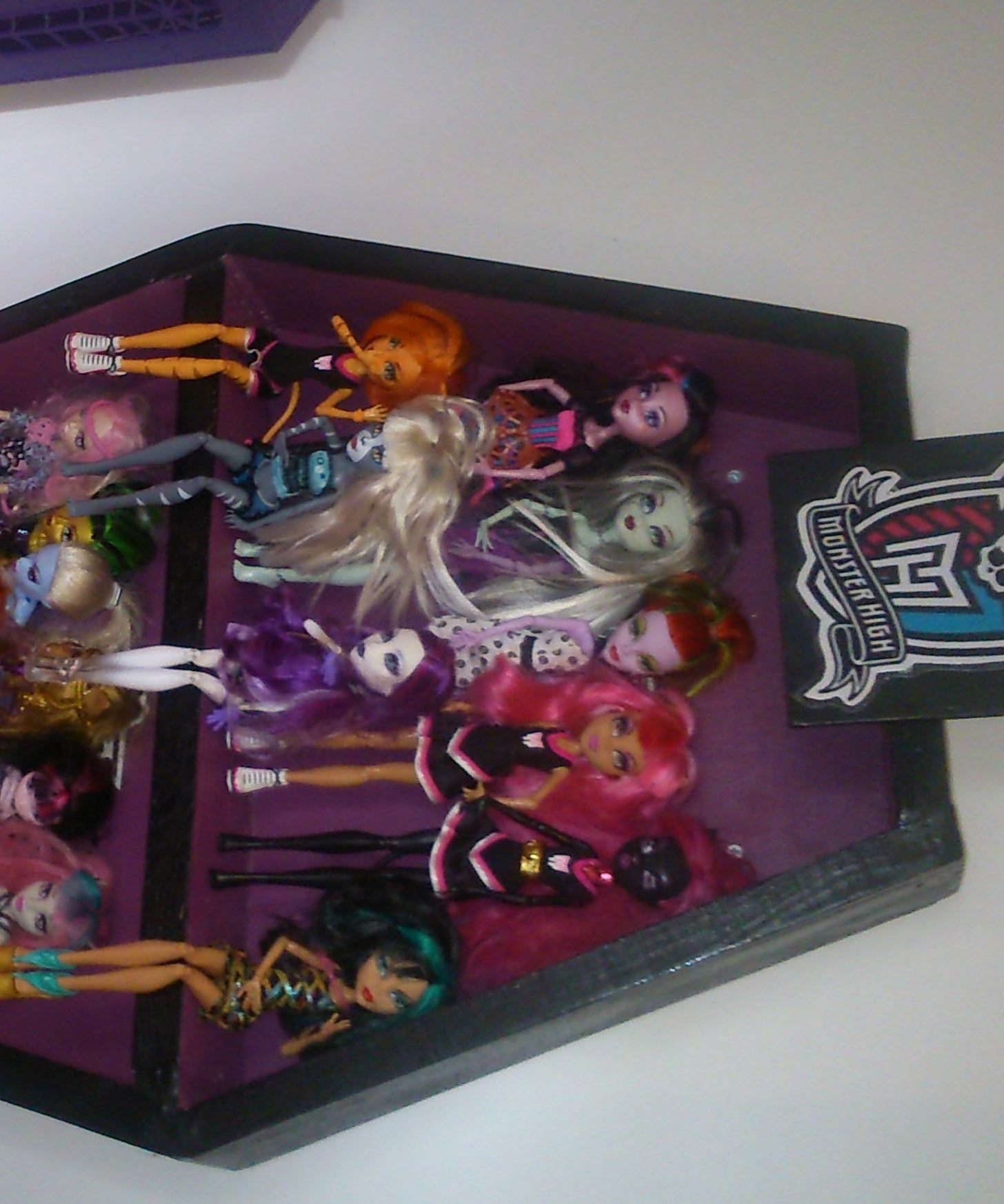 Monster High Doll Display Cabinet in the Shape of a Coffin