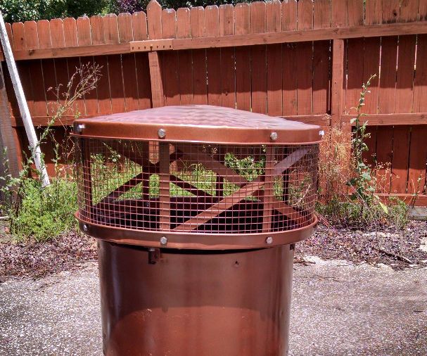 Chimney Cap From Garbage Can Lids