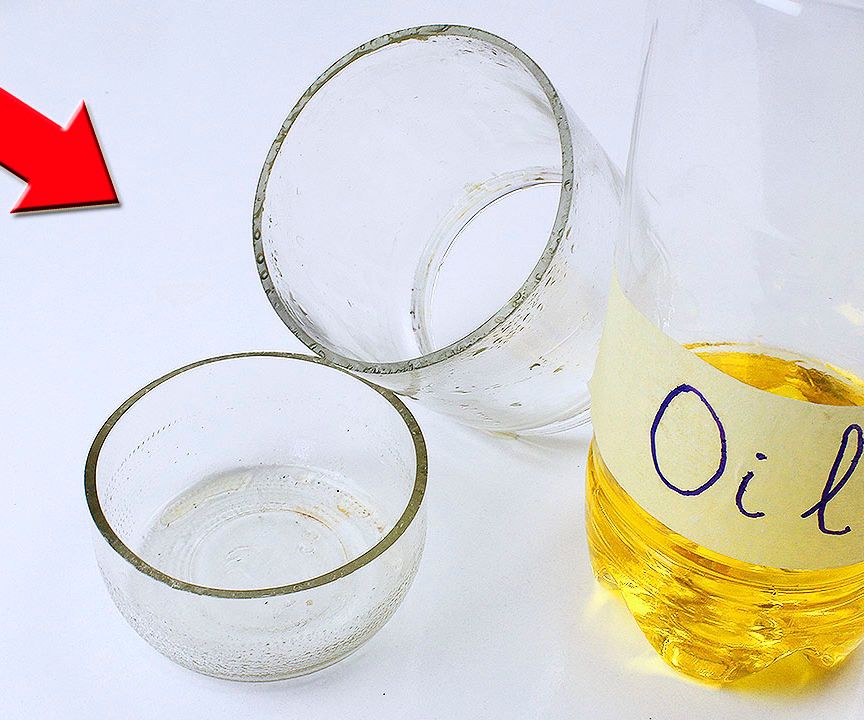 How to Cut Glass Bottles/cans USING OIL !
