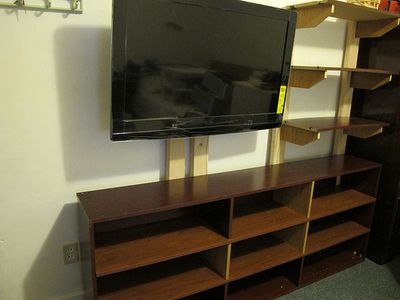 Turning a Bookcase Into a TV Stand & More Shelves