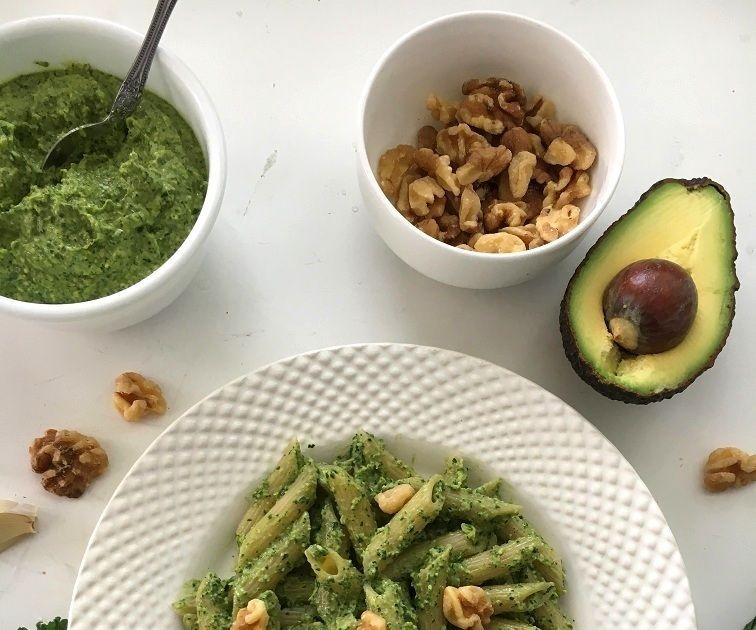 Vegan Kale and Avocado Pesto Pasta