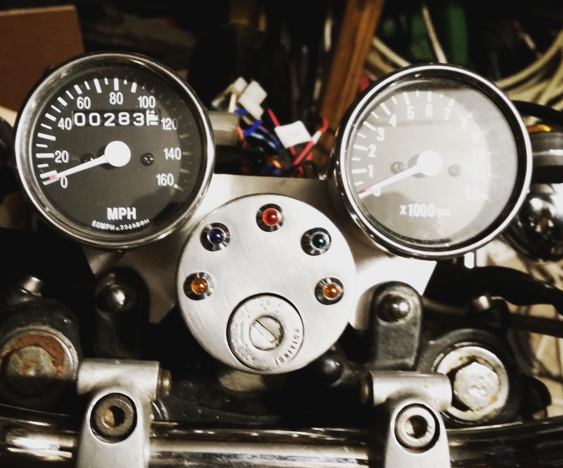 Honda CB450DX-K Custom Dashboard - Made From a Cotton Bud Jar.