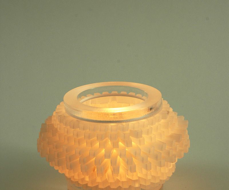 Acrylic tea light holder (that is also a data visualization)