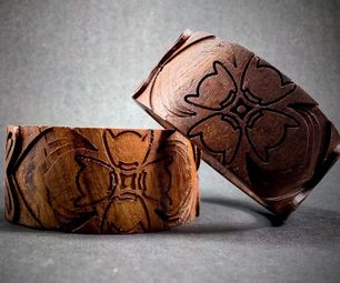 CNC Engraved Wooden Bangle