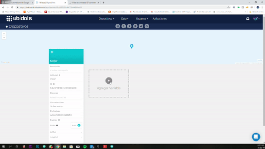 Ubidots Device and Variable Creation.