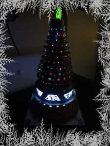 Cardboard Christmas Tree With Lights.