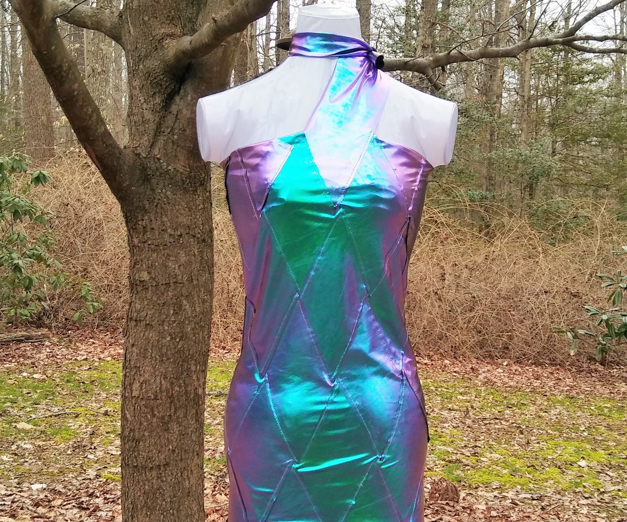 Swimsuit Cover-Up Made With Woven Strips of Fabric