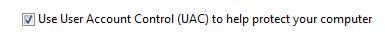 The Turning On/off of UAC