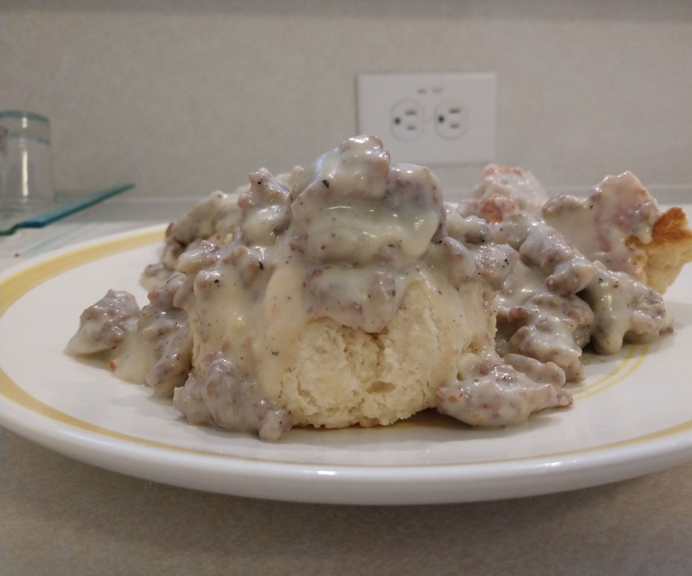 Simple Sausage Gravy and Biscuits