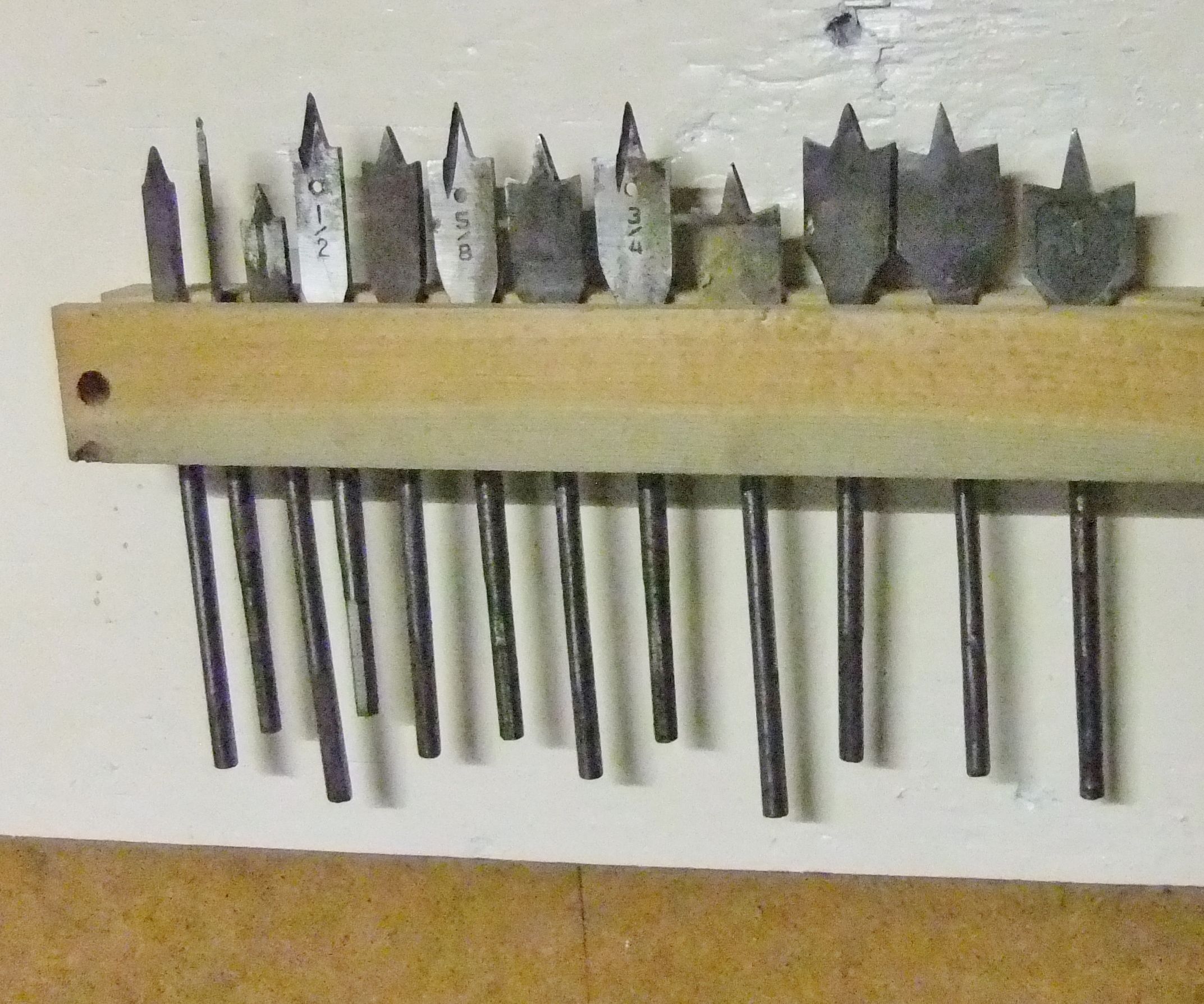 DIY Spade/Paddle  Bit Wall Rack 