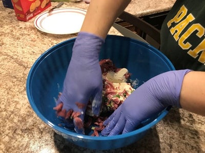 Take Your Hands and Mix All Ingredients for About 2 Minutes or Until Evenly Incorporated  