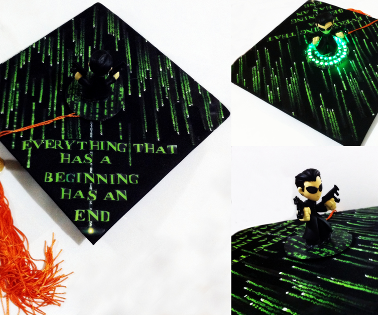 The Matrix Themed Graduation Cap
