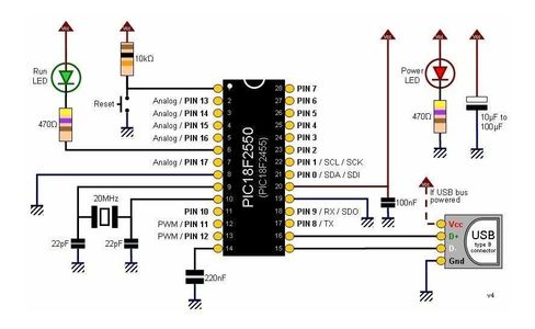 Basic Pinguino Schematic Circuit