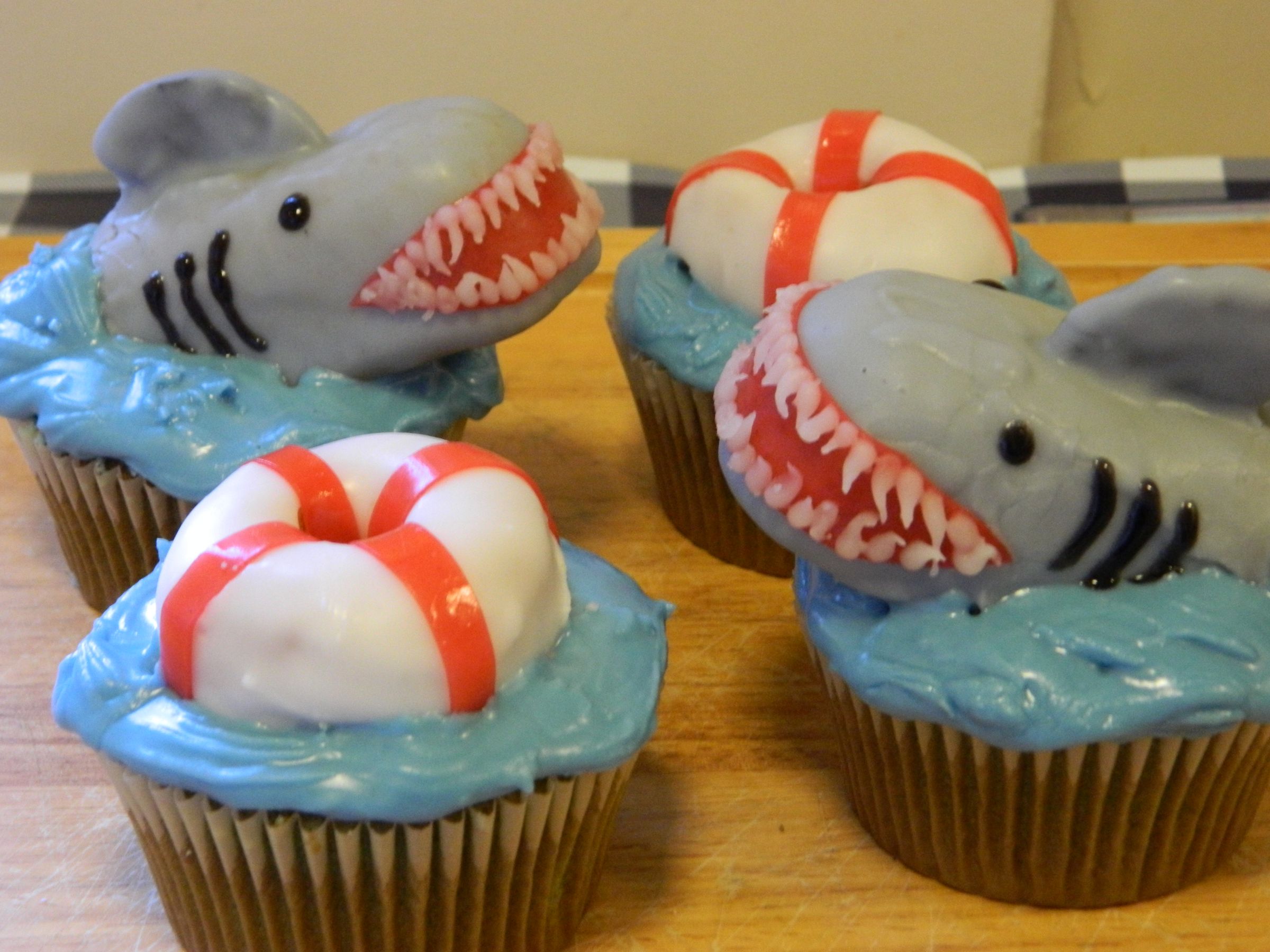 Shark Attack Cupcakes