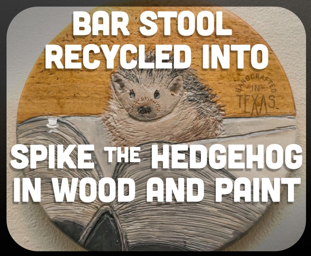 Bar Stool Recycled Into Spike the Hedgehog