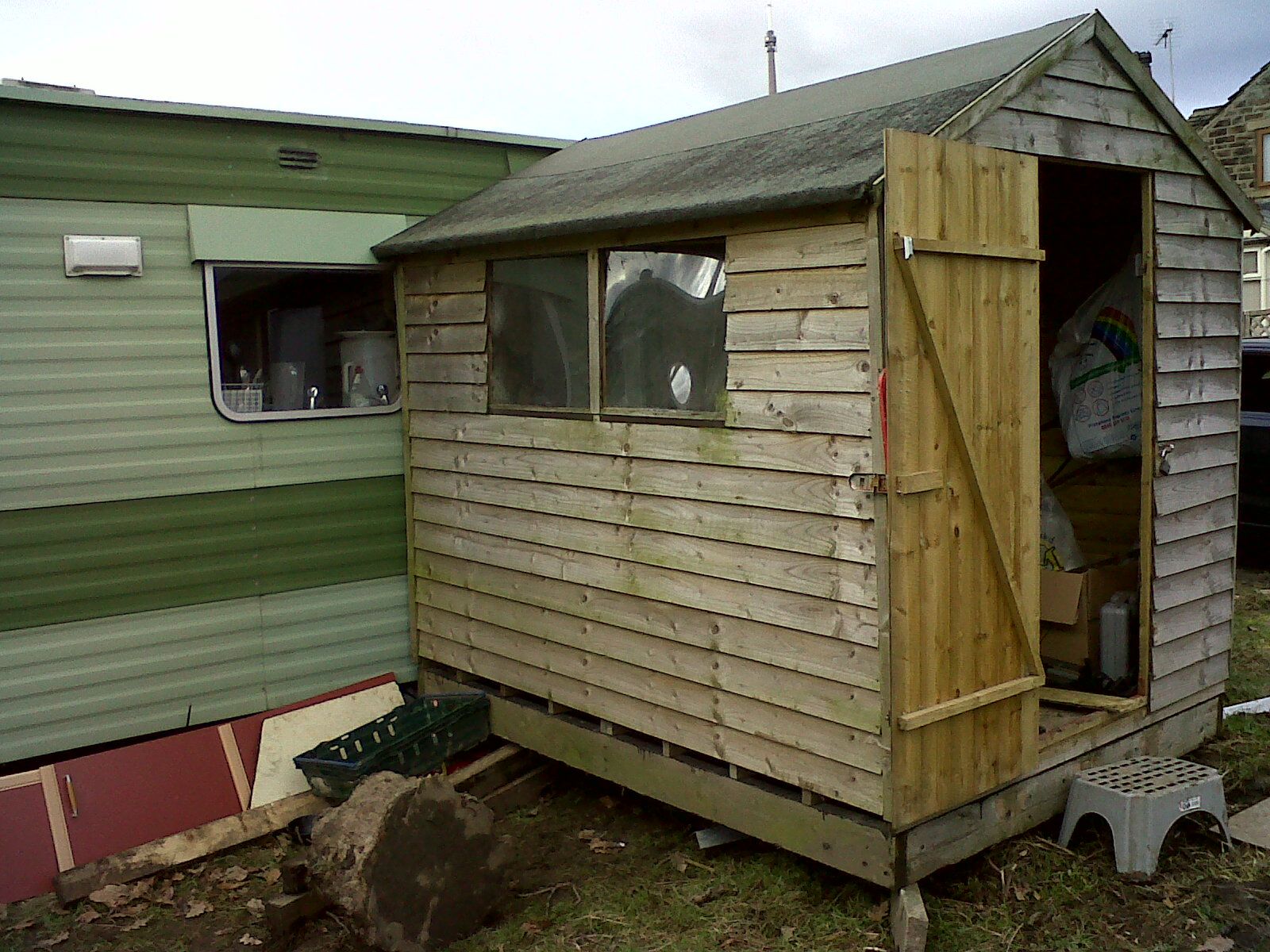 DIY ENTANCE LOBBY MADE FROM GARDEN SHED