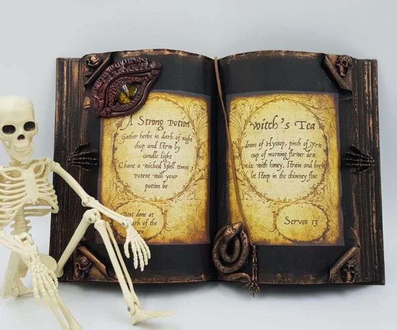 Halloween Spellbook Made From a Recycled Book