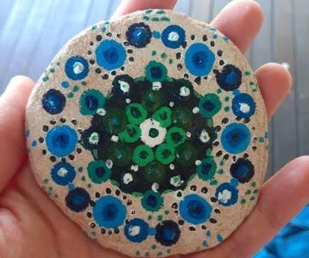 Painted Mandela Stone