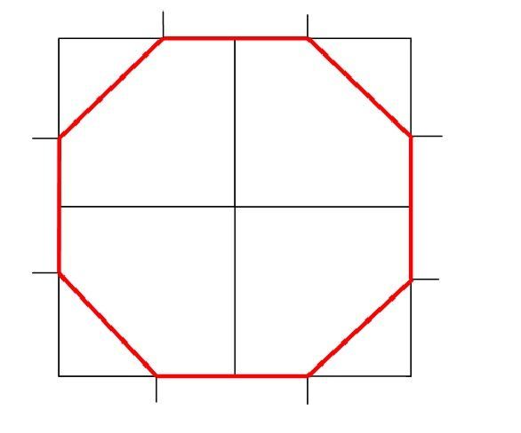 Draw a Regular Octagon Using a Rigid Square Template, a Straight Edge and a Pencil or Pen.
