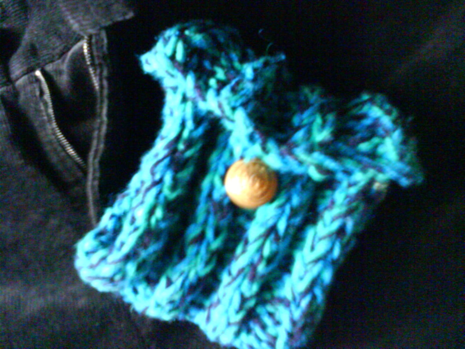 Ocean Coloured Knitted Purse