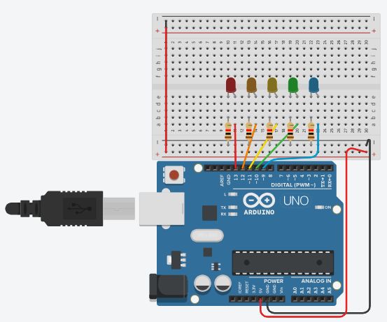 Tinkercad Blinking LED Lights
